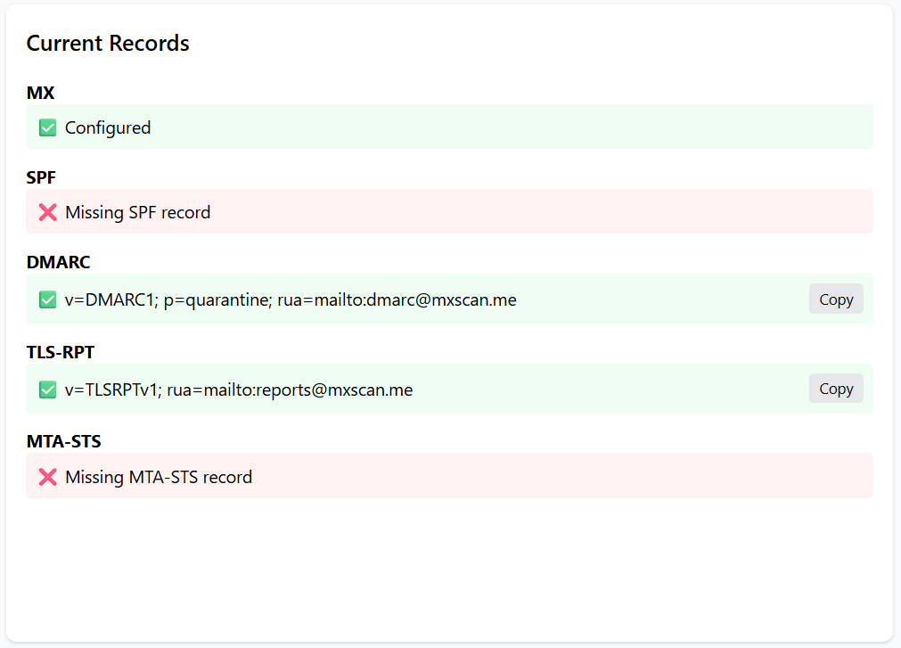 MXScan results preview